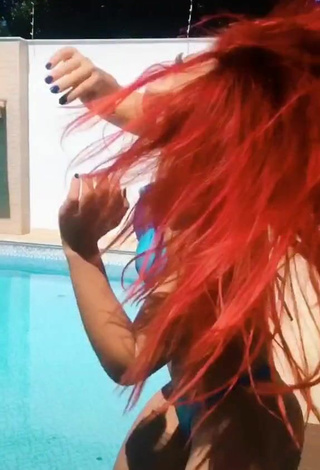 1. Mayca Delduque in Hot Blue Bikini at the Swimming Pool