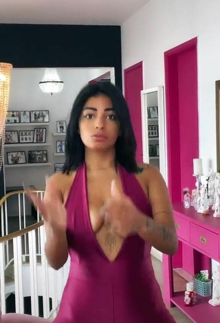 2. Sexy MC Lya Shows Cleavage and Bouncing Boobs in Violet Overall