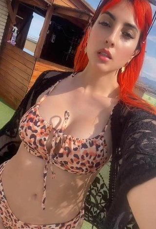 3. Sexy Mia Coloridas Shows Cleavage in Leopard Bikini