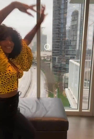 4. Amazing Mikeila Jones in Hot Crop Top and Bouncing Breasts No Bra