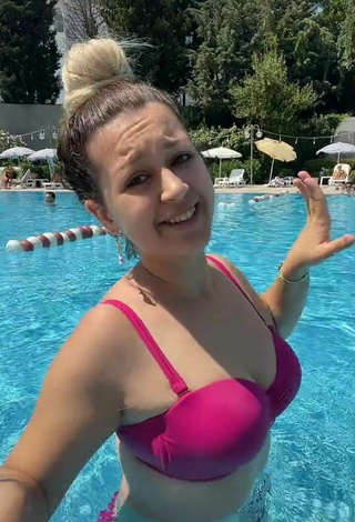 5. Cute Miray Aktağ in Red Bikini at the Pool
