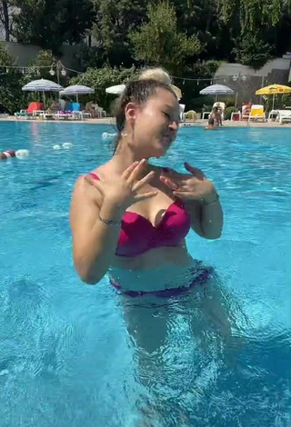 1. Hot Miray Aktağ in Red Bikini at the Pool