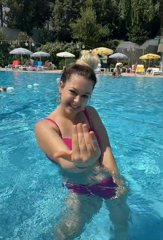 5. Hot Miray Aktağ in Red Bikini at the Pool