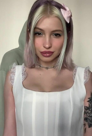 1. Sexy Dina Mirnaya in White Dress