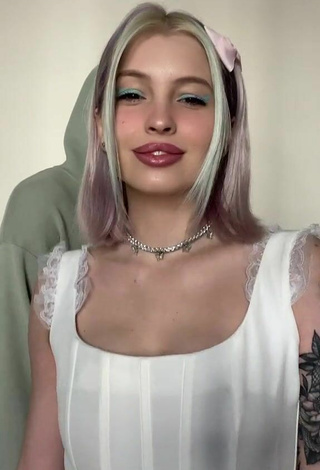 2. Sexy Dina Mirnaya in White Dress