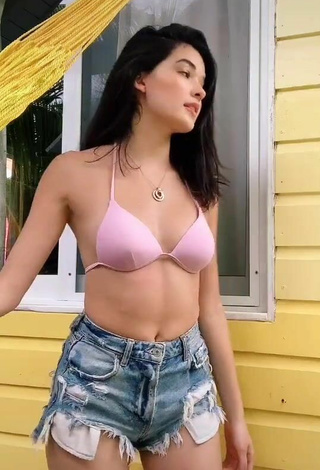 Hot Michelle Mendizábal in Pink Bikini Top