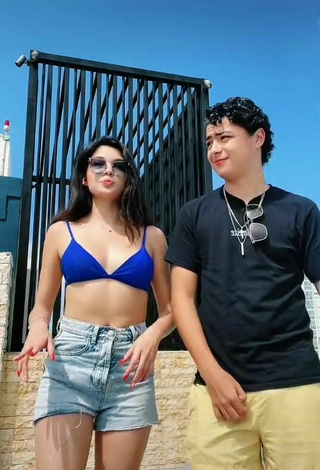 3. Sexy Michelle Mendizábal in Blue Bikini Top