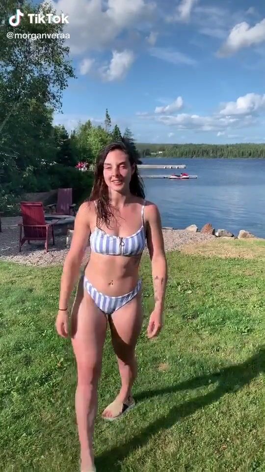 Sexy Morgan Vera in Striped Bikini Top sexyfilter