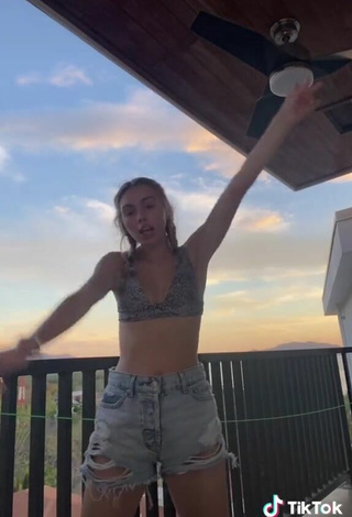 4. Sweetie Alex French in Leopard Bikini Top on the Balcony
