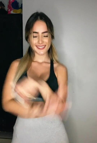 5. Cute Nicolle Figueroa Shows Cleavage in Black Sport Bra and Bouncing Boobs