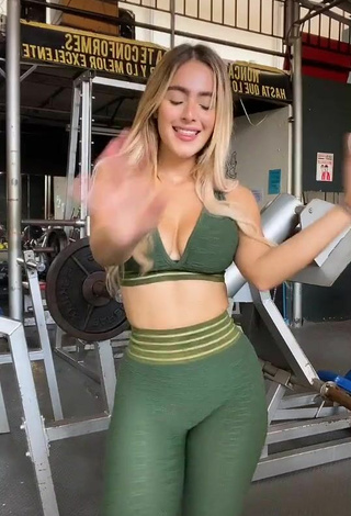 5. Hot Nicolle Figueroa Shows Cleavage in Olive Sport Bra and Bouncing Boobs in the Sports Club