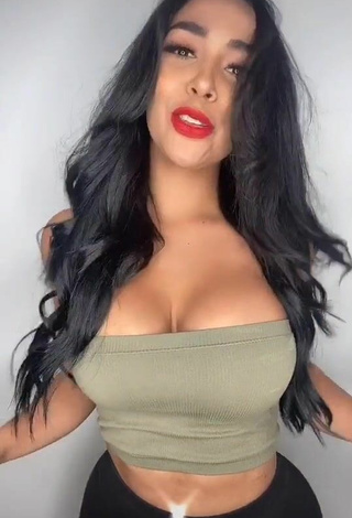 Sexy Pao Castillo Shows Cleavage in Olive Tube Top