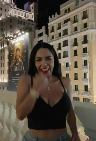 2. Cute Pao Castillo Shows Cleavage in Black Crop Top and Bouncing Tits