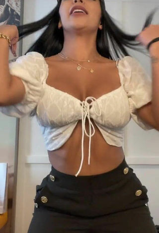 Sexy Pao Castillo Shows Cleavage in White Crop Top