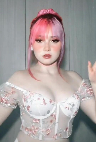 5. Sexy Poli Сoloridas in Floral Corset and Bouncing Boobs