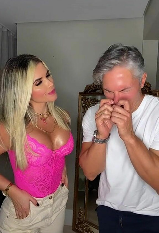 Sexy Pricylla Pedrosa Shows Cleavage in Firefly Rose Top