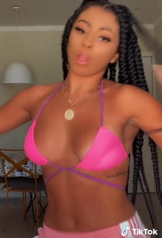 5. Sweetie Ramana Borba Shows Cleavage in Pink Bikini Top and Bouncing Boobs