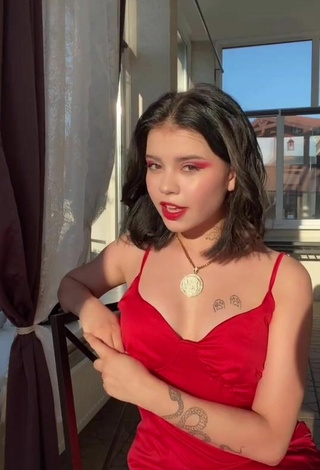 4. Hot Regina Isaenko in Red Dress