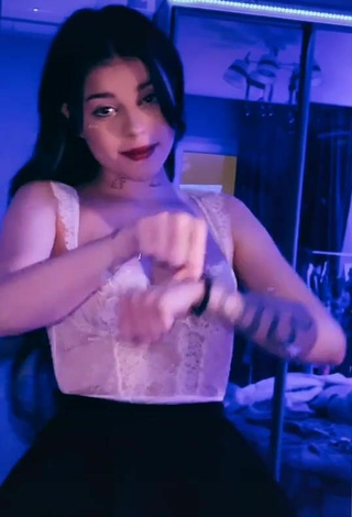 Hot Regina Isaenko Shows Cleavage in White Corset and Bouncing Tits