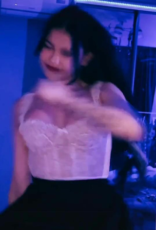 3. Hot Regina Isaenko Shows Cleavage in White Corset and Bouncing Tits