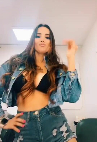 Amazing Rosángela Espinoza Shows Cleavage in Hot Black Bikini Top and Bouncing Tits