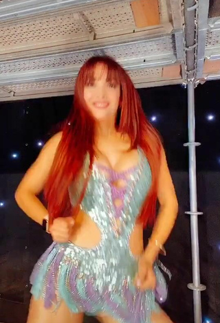 3. Sweetie Rosángela Espinoza Shows Cleavage in Dress