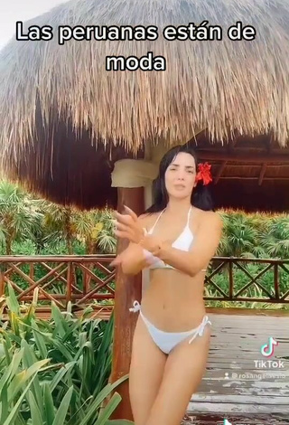 4. Adorable Rosángela Espinoza Shows Cleavage in Seductive White Bikini