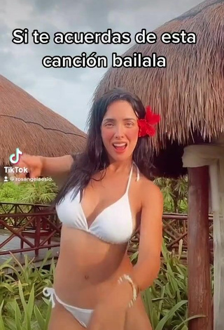 2. Really Cute Rosángela Espinoza Shows Cleavage in White Bikini