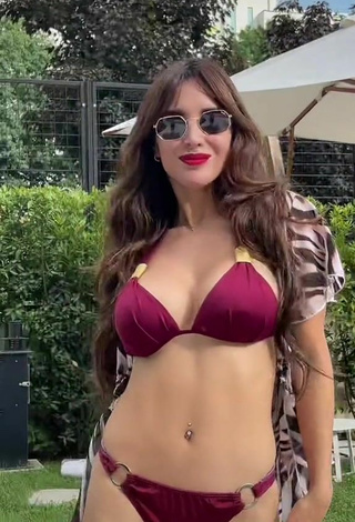 4. Cute Rosángela Espinoza Shows Cleavage in Red Bikini