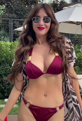 5. Cute Rosángela Espinoza Shows Cleavage in Red Bikini