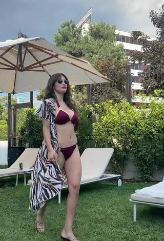 Hot Rosángela Espinoza in Red Bikini and Bouncing Boobs