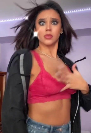 3. Fine Rosee_20 Shows Cleavage in Sweet Red Crop Top and Bouncing Boobs