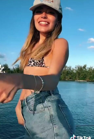 4. Hot Sabrina Quesada in Leopard Bikini Top on a Boat