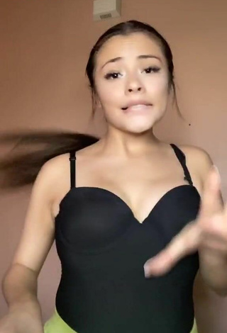2. Sexy Samantha Eve in Black Top and Bouncing Breasts