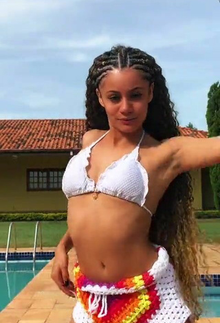 3. Seductive Sandra Costa in White Bikini Top at the Pool
