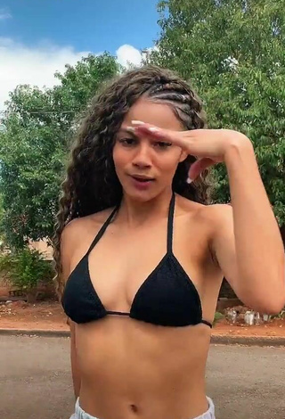 4. Beautiful Sandra Costa in Sexy Black Bikini Top and Bouncing Tits