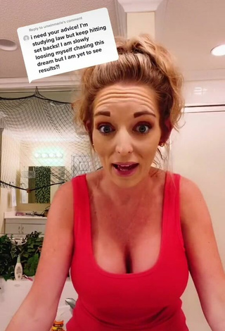 4. Sexy Ophelia Nichols Shows Cleavage in Red Top