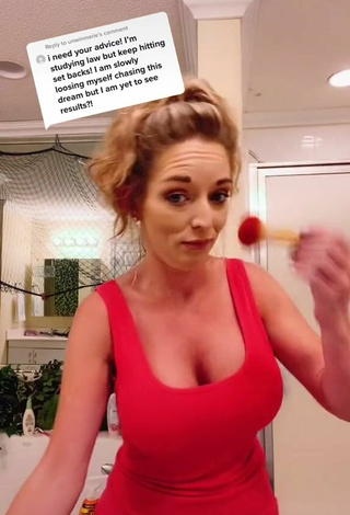5. Sexy Ophelia Nichols Shows Cleavage in Red Top