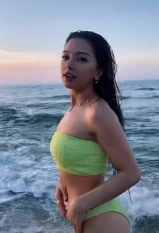 2. Hot Sivara Jidkova in Lime Green Bikini at the Beach