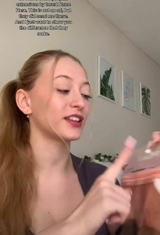 3. Sexy Sophia Diamond Shows Cleavage in Grey Top