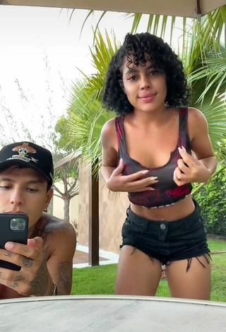 Sexy Sthefane Matos Shows Cleavage in Crop Top