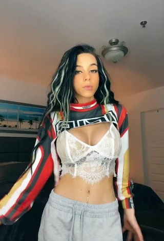 Hottie Christina Kalamvokis Shows Cleavage in White Crop Top and Bouncing Boobs