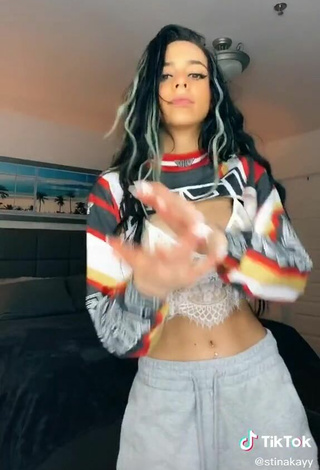 4. Hottie Christina Kalamvokis Shows Cleavage in White Crop Top and Bouncing Boobs