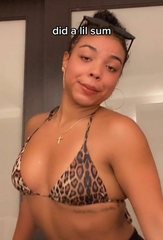 Sexy Syera Plitt in Leopard Bikini Top