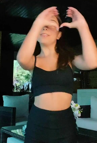 Sexy Taby Carvalho in Black Crop Top