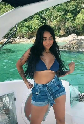 2. Amazing Tati Nunes in Hot Blue Bikini Top on a Boat and Bouncing Breasts