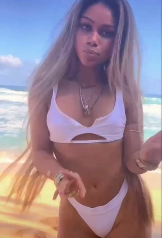 5. Hot Maile Hammahz in White Bikini at the Beach