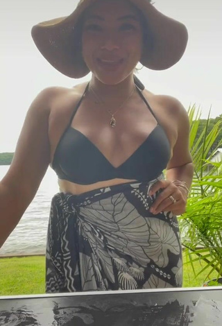Sweetie Ashley Hupp in Black Bikini Top at the Seafront