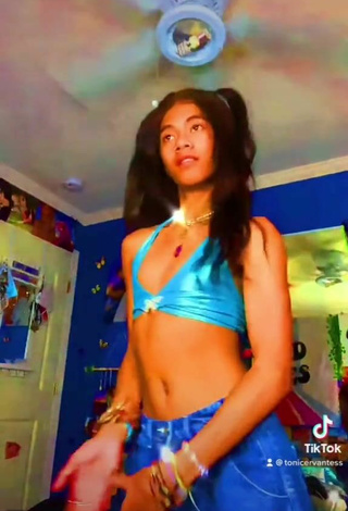 3. Sexy Toni Cervantes in Blue Bikini Top