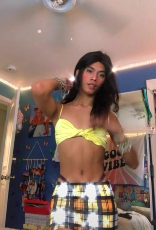 Sexy Toni Cervantes in Yellow Crop Top